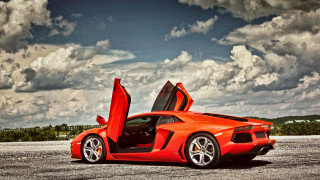 Red sports car open doors 2 - open door free wallpaper