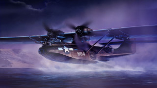 Plane ocean propeller matte planet - wing and a propeller free wallpaper