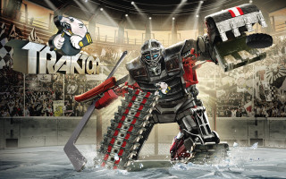 Robot hockey water rayonism concept - a hockey stick free wallpaper