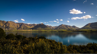 Lake mountains blue sky clouds 16 - carl critchlow free wallpaper