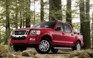 Red truck forest rocks bush - pathfinder free wallpaper