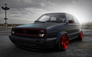 Gray van red rims cloudy - red rim free wallpaper for desktop