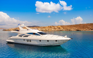 White boat ocean sky clouds - exekia free wallpaper