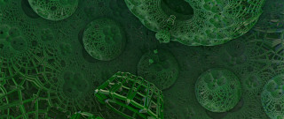 Green abstract circles lines mandelbrot - c4d free wallpaper