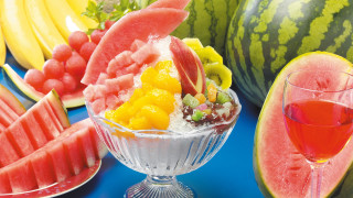 Bowl fruit glass wine watermelon - a watermelon free wallpaper
