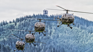 Helicopters forest hills tower mountains - over a forest free wallpaper