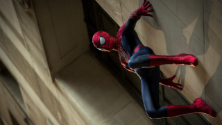 Spiderman upside down city shadow - down free wallpaper