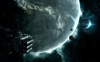 Space station planet star foreground - a distant object in the foreground free wallpaper