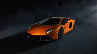 Orange sports car night fog - nice looking orange sports car free wallpaper
