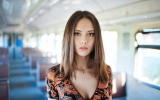 Train car woman portrait bokeh - a train car free wallpaper