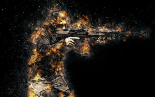 Fire gun fireworks astronaut aliens - a gun in the air free wallpaper