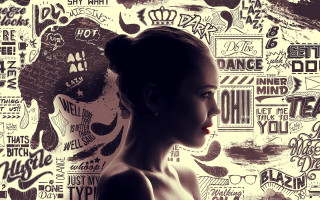 Woman ponytail graffiti wall silhouette - a ponytail free wallpaper