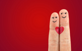 Fingers faces heart smiley love - naive art free wallpaper