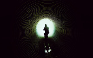 Dark tunnel light at end - a dark tunnel free wallpaper