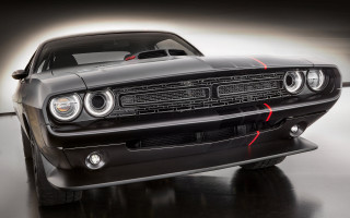 Black muscle car red stripes - red stripe free wallpaper