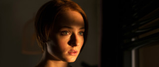 Woman blueeyes microwave portrait 3d - left free wallpaper