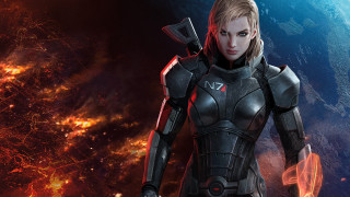 Futuristic suit woman planet fire - fire and smoke free wallpaper