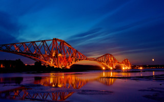 Bridge lights reflection autumn fire - adam bruce thomson free wallpaper for desktop