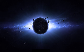 Blackhole space objects blue stars - a black hole free wallpaper