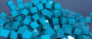 Blue cubes table laptop mouse - a pile free wallpaper