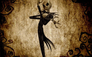 Skeleton holding stick skull back - adam saks free wallpaper