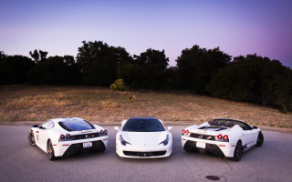 White sports cars dusk purple - epic scale free wallpaper for desktop