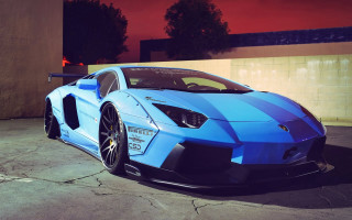 Blue sports car night red - gradient light blue free wallpaper for desktop