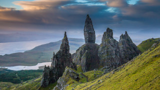 Rocky hill lake cloudy sky - a cloudy sky above them free wallpaper
