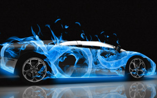 Blue flames car reflective dark - the dark room free wallpaper