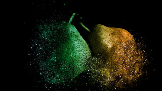 Pears colored powder black light - action painting free wallpaper