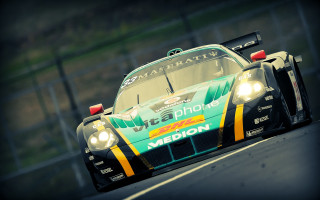 Racing car headlights 3d render - racing free wallpaper