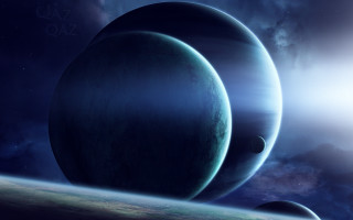 Planetary skyline constellation moon milkyway - the horizon free wallpaper
