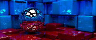 Blue egg red blue boxes - a white center free wallpaper