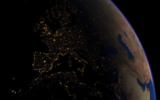 Satellite europe night space citylights - visible free wallpaper