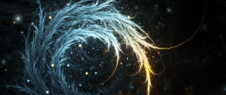 Spiral light sparks space black - fractal free wallpaper