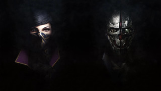 Masked figures dark room concept - mask free wallpaper for desktop