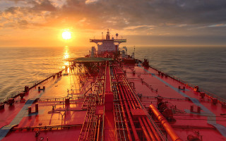 Large ship ocean sunset pipes - charles mozley free wallpaper