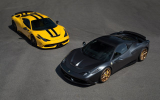 Sports cars track yellow black - two sports car free wallpaper