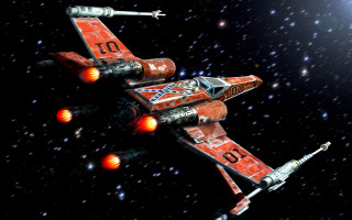 Red starfighter explosion mecha motion - its side free wallpaper