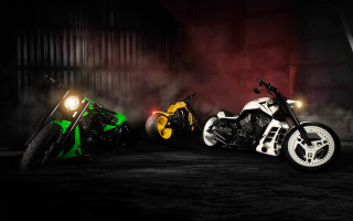 Motorcycles smoke dark room yellow - a yellow motorcycle free wallpaper