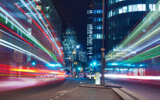 City street traffic night light - light streak free wallpaper