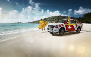 Man surfboard white truck beach - anson maddock free wallpaper