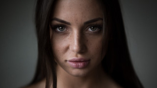 Elina karimova freckled hair serious - realistic shaded perfect face free wallpaper