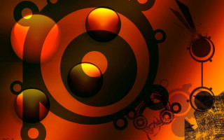 Red black background circles arrows - kinetic art free wallpaper