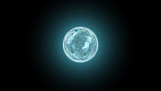 Blue moon earth crescent hologram - a blue object free wallpaper