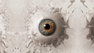 Blue eye water droplets bubbles - a blue eye free wallpaper