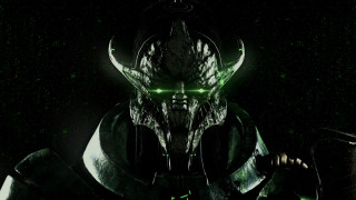 Demonic alien glowing eyes horns - mass effect free wallpaper for desktop