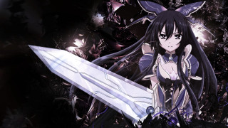 Anime character sword dark background 4 - a sword in front free wallpaper