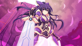 Purple dress sword night sky - a sword in front free wallpaper