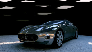 Futuristic car dark room squares - a white light free wallpaper